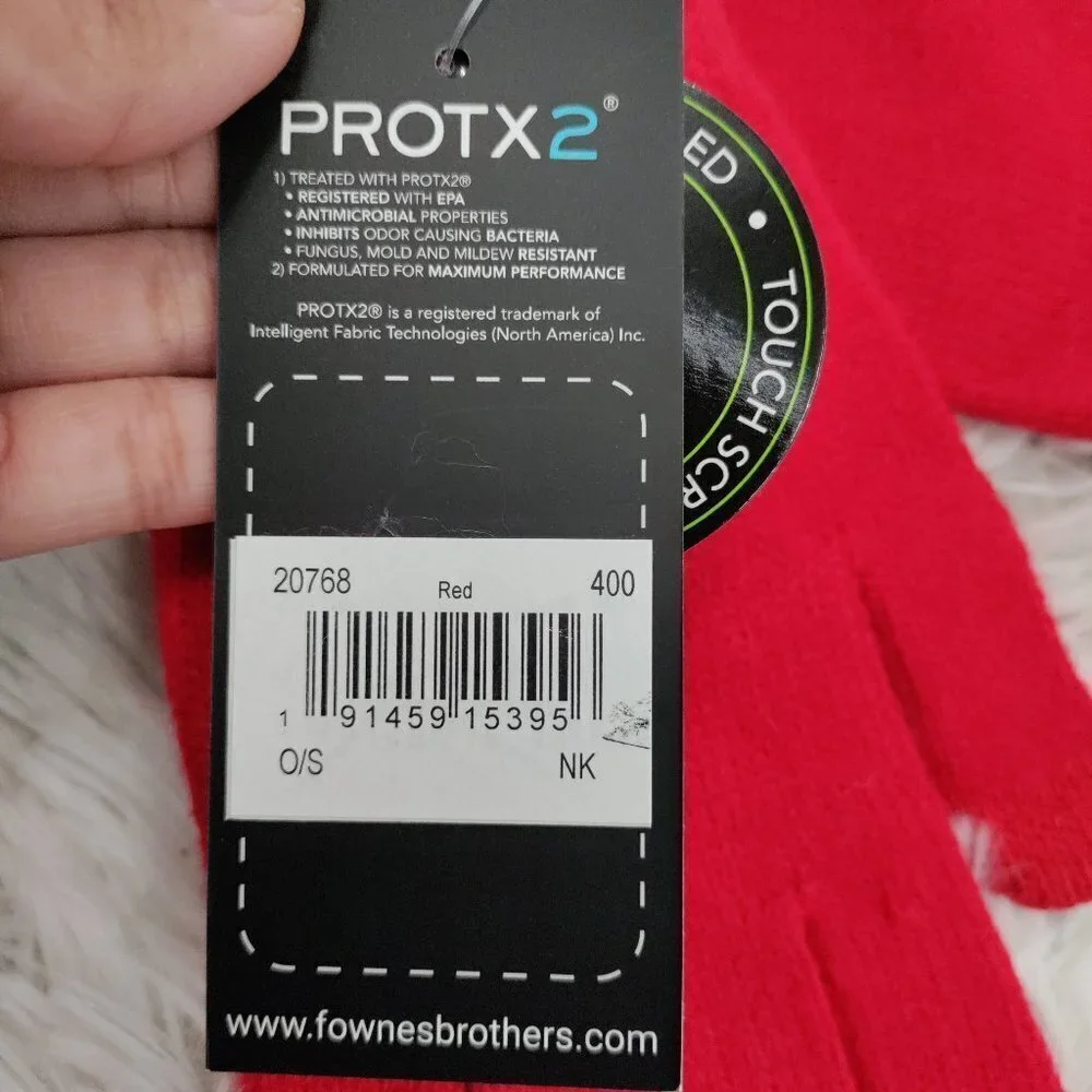 New Fownes ProTX2 Antimicrobial Knit Tech Gloves One Size Women Red